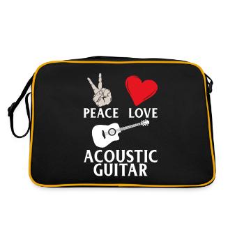 Peace Love Instrument de guitare acoustique - Sac Retro - noir/or - Dos