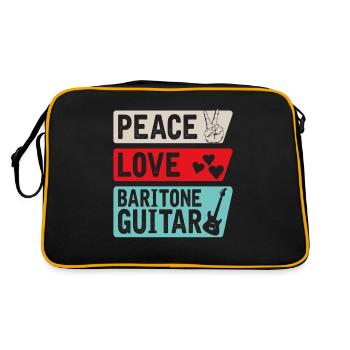 Peace Love Baritone Guitar Instrument - Retro Bag - black/gold - Back