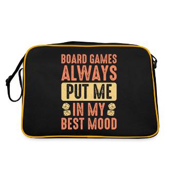 Les jeux de société me mettent toujours dans mes dés de bonne humeur - Sac Retro - noir/or - Dos