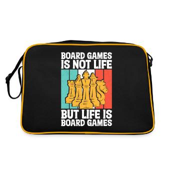 Board Games Is Not Life But Life Is Board Games - Retro Tasche - Schwarz/Gold - Hinten