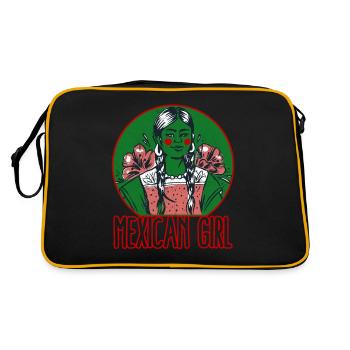 Mexican Girl Pride Latin America Latina Power - Retro Bag - black/gold - Back