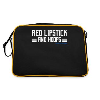 Red Lipstick And Hoops Pride Latin America Latina - Retro Tasche - Schwarz/Gold - Hinten