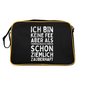 Vermessungstechniker Landvermesser Tolle - Retro Tasche - Schwarz/Gold - Hinten