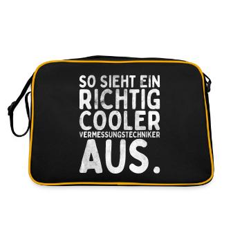 Vermessungstechniker Landvermesser Tolle - Retro Tasche - Schwarz/Gold - Hinten