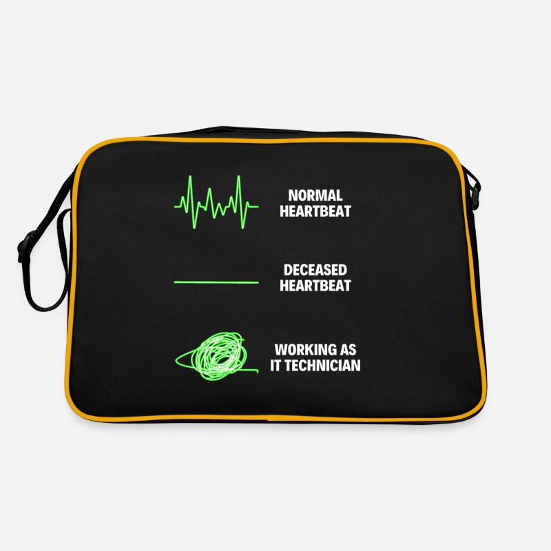 Technicien informatique Travailleur informatique - Sac Retro - noir/or
