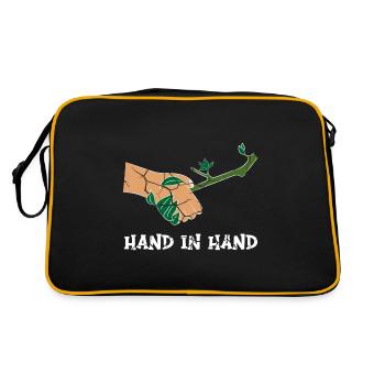 Climate Change Mother Earth Day Environment - Retro Tasche - Schwarz/Gold - Hinten