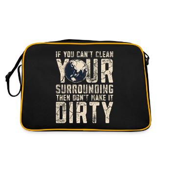 Climate Change Mother Earth Day Environment - Retro Bag - black/gold - Back