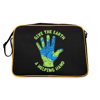 Give The Earth A Helping Hand Nature Lover - Retro Bag - black/gold - Back