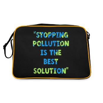 Stopping Pollution Is The Best Solution Earth Day - Retro Bag - black/gold - Back