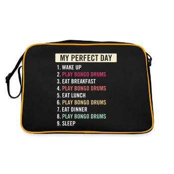 Funny Bongo Drums Players Bongo Drums Music Lovers - Retro Bag - black/gold - Back