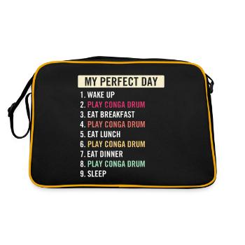 Funny Conga Drum Players Conga Drum Lovers - Retro Bag - black/gold - Back