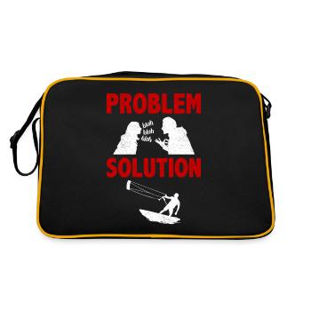 Kiteboarding Kitesurfing Sport Problem Solution - Retro Bag - black/gold - Back