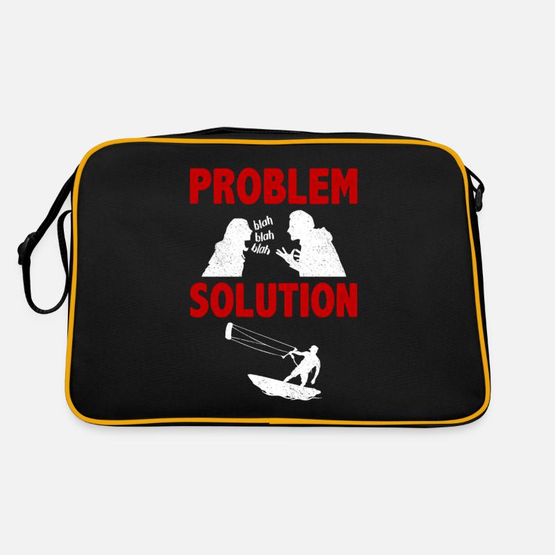 Kiteboarding Kitesurfing Sport Problem Solution Retro Bag
