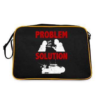 Offshore Fishing Fisherman Problem Solution Hobby - Retro Tasche - Schwarz/Gold - Hinten