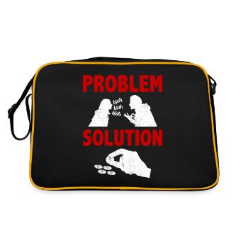 Penny Collecting Coin Collector Problem Solution - Retro Bag - black/gold - Back