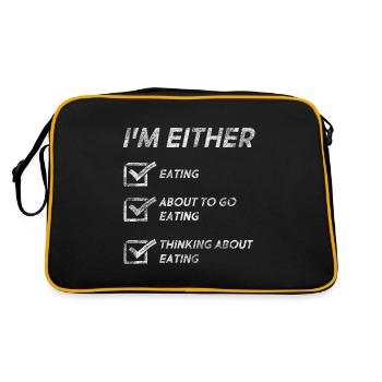 Funny Eating Quotes Eating Lovers Love Eating - Retro Bag - black/gold - Back