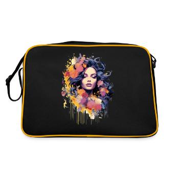 Illustration Femme - Sac Retro - noir/or - Dos