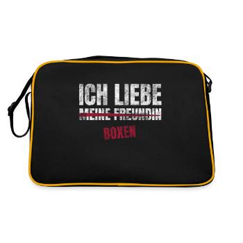 Boxen Ich Liebe Zeitvertreib Hobby - Retro Tasche - Schwarz/Gold - Hinten