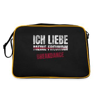 Break Dance Ich Liebe Zeitvertreib Hobby - Retro Tasche - Schwarz/Gold - Hinten