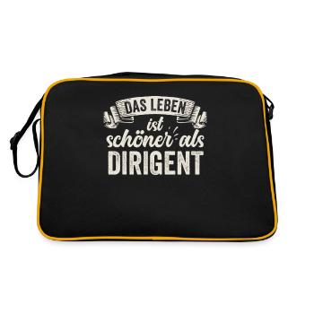 Lustige Dirigent Musik Orchester Konzert Taktstock - Retro Tasche - Schwarz/Gold - Hinten