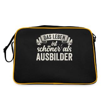 Lustige Ausbilder Schulung Lehre Weiterbildung - Retro Tasche - Schwarz/Gold - Hinten