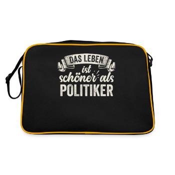 Lustige Politiker Regierung Partei Gesetz Politik - Retro Tasche - Schwarz/Gold - Hinten