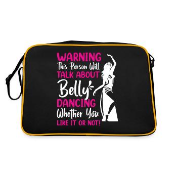 Danseuse du ventre drôle, danseuse de citations de danse du ventre - Sac Retro - noir/or - Dos