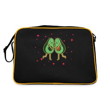 Cute Avocado Couple Hugging Avocado Fruits Lovers - Retro Bag - black/gold - Back