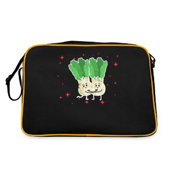 Couple de céleri mignon étreignant les amateurs de céleri - Sac Retro - noir/or - Dos