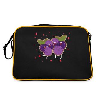 Couple De Cassis Étreignant Les Amoureux Du Cassis - Sac Retro - noir/or - Dos
