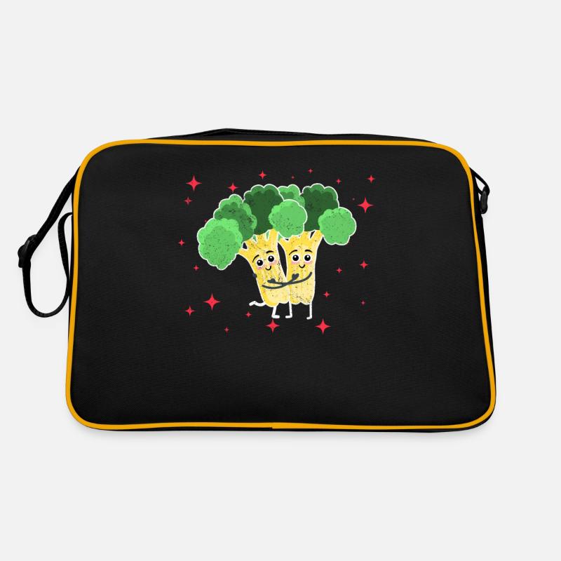Cute Broccoli Couple Hugging Broccoli Lovers Retro Tasche