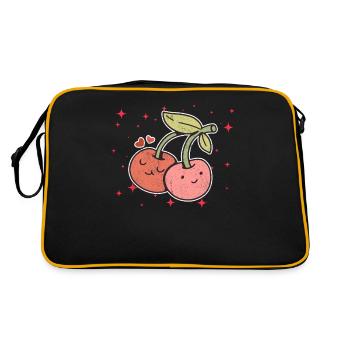 Couple de cerises mignon étreignant les amateurs de cerises - Sac Retro - noir/or - Dos