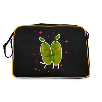 Couple mignon Curuba étreignant les fruits de Curuba - Sac Retro - noir/or - Dos