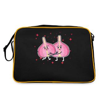 Couple d’ail mignon étreignant les amateurs d’ail - Sac Retro - noir/or - Dos