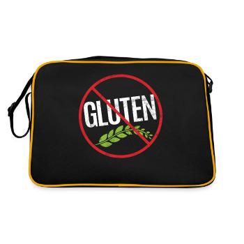 No Gluten Allergy Awareness Warning Allergic - Retro Bag - black/gold - Back