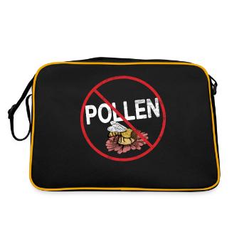 No Pollen Allergy Awareness Warning Allergic - Retro Tasche - Schwarz/Gold - Hinten