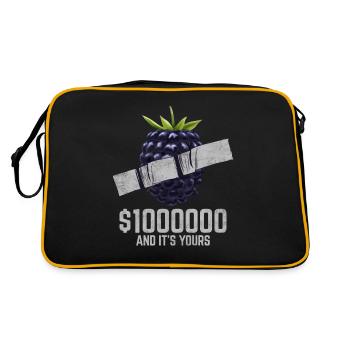 Klebeband Holunderbeere Fruchtliebhaber Lustiges Zitat - Retro Tasche - Schwarz/Gold - Hinten