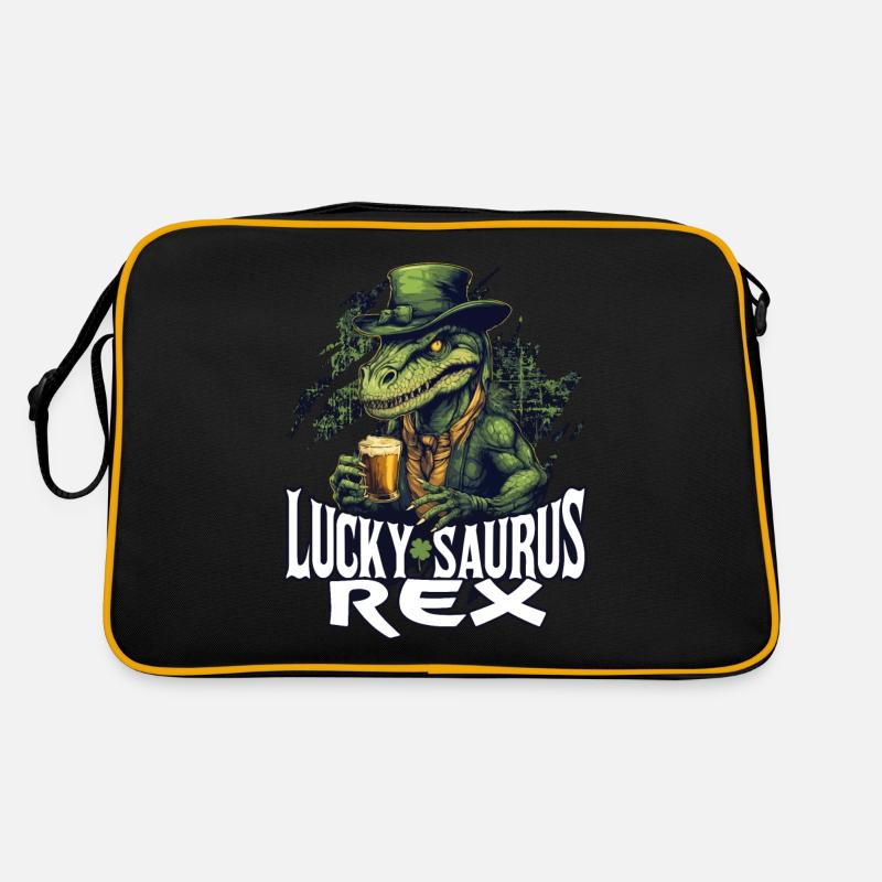 St. Patrick's Day Lucky Saurus Rex Dinosaur Retro Bag