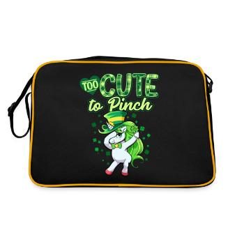 St. Patrick's Day Einhorn - Retro Tasche - Schwarz/Gold - Hinten