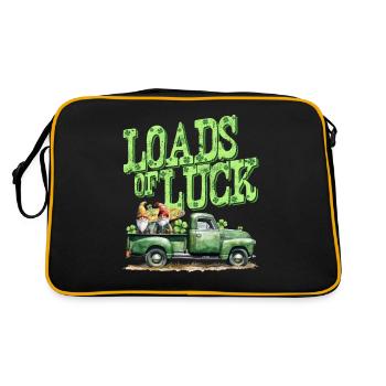 St. Patrick's Day: Jede Menge Glück - Retro Tasche - Schwarz/Gold - Hinten