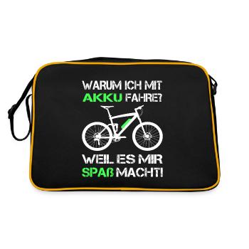 MTB Mit Akku Fahre Pro E-Mountainbike Bike E-MTB - Retro Tasche - Schwarz/Gold - Hinten