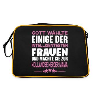 Hollandse Herder Hund - Hollandse Herder - Retro Tasche - Schwarz/Gold - Hinten