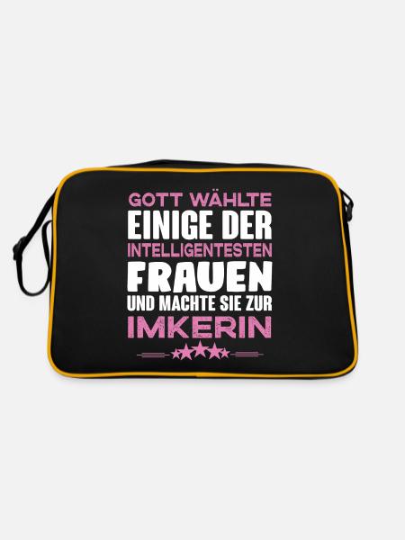 Imkerin - Retro Tasche - Schwarz/Gold - Hinten