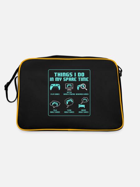 Awesome Gamer - Sac Retro - noir/or - Dos