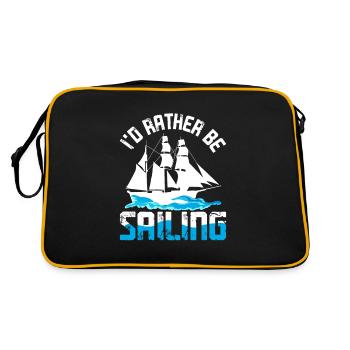 Segelboot Segelboot Yacht Nautical Retreat Plan - Retro Tasche - Schwarz/Gold - Hinten