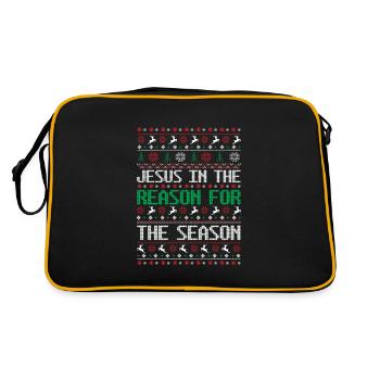 Christmas Reindeer Snow - Ugly Christmas - Retro Bag - black/gold - Back
