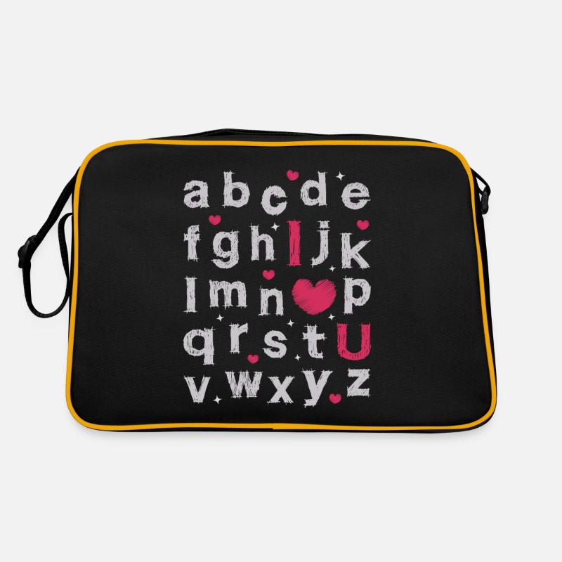 ABCD Ich liebe dich Retro Tasche