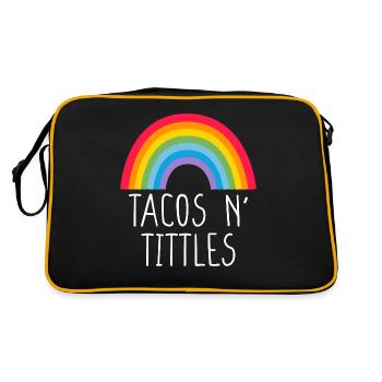 Tacos And Titties Drôle LGBT Gay Pride Lesbienne - Sac Retro - noir/or - Dos