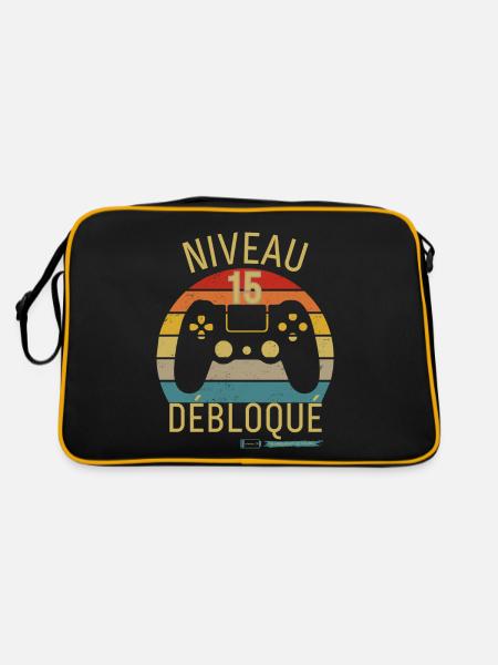 Niveau 15 Débloqué - Sac Retro - noir/or - Dos