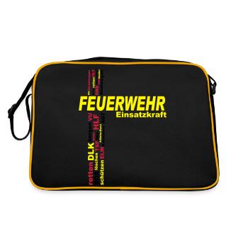 Feuerwehr Einsatzkraft - Retro Tasche - Schwarz/Gold - Hinten